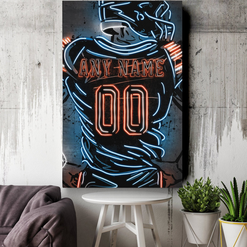 Chicago Bears Custom Jersey Canvas | Neon Wall Art - CanvasNeon