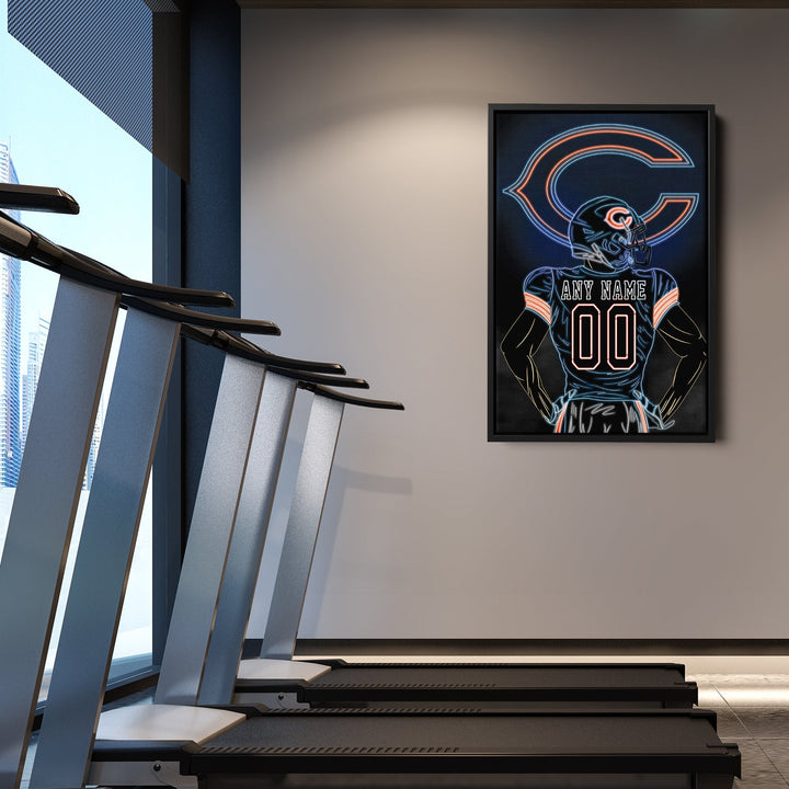 Chicago Bears Personalized Jersey Canvas | Neon Wall Art - CanvasNeon