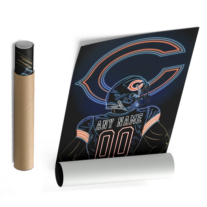 Chicago Bears Personalized Jersey Canvas | Neon Wall Art - CanvasNeon