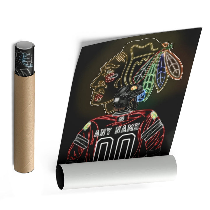 Chicago Blackhawks Personalized Jersey Canvas | Neon Wall Art - CanvasNeon