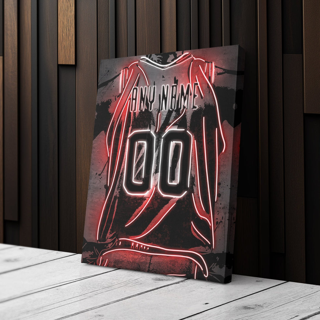 Chicago Bulls Custom Jersey Canvas | Neon Wall Art - CanvasNeon