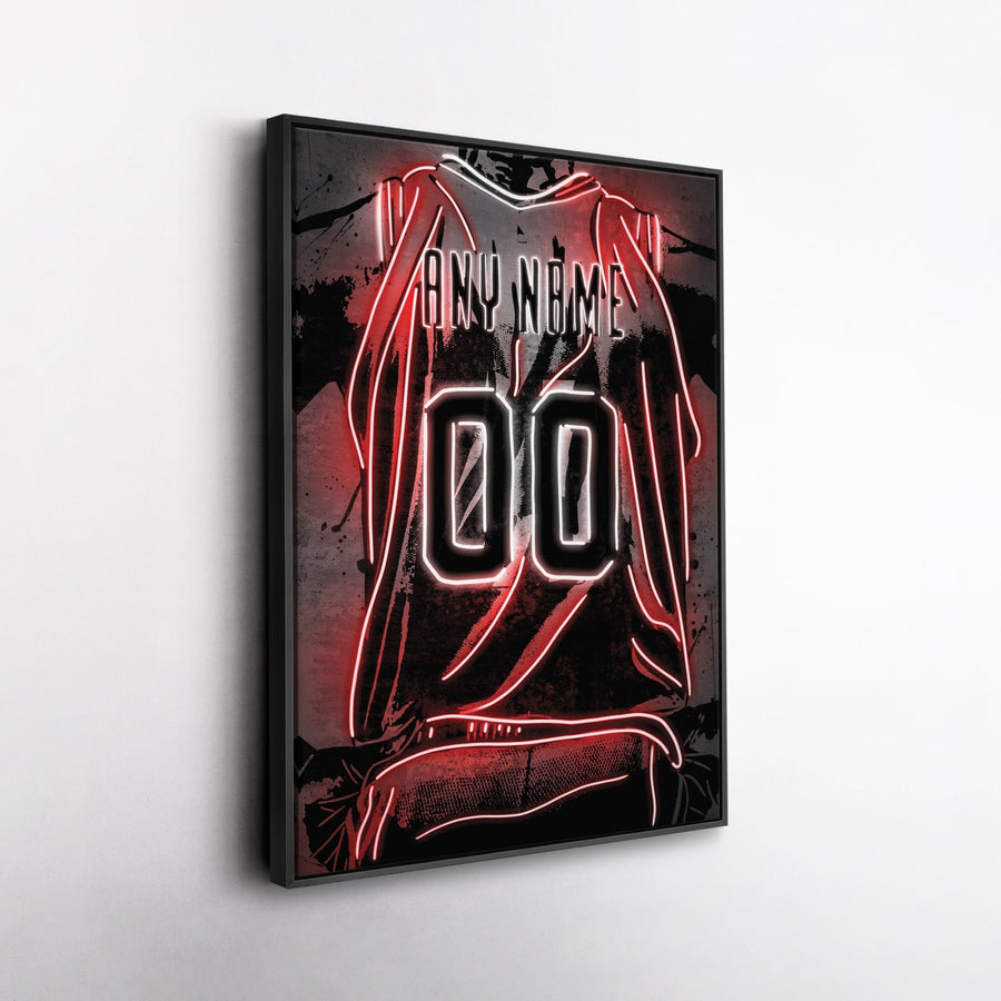 Chicago Bulls Custom Jersey Canvas | Neon Wall Art - CanvasNeon