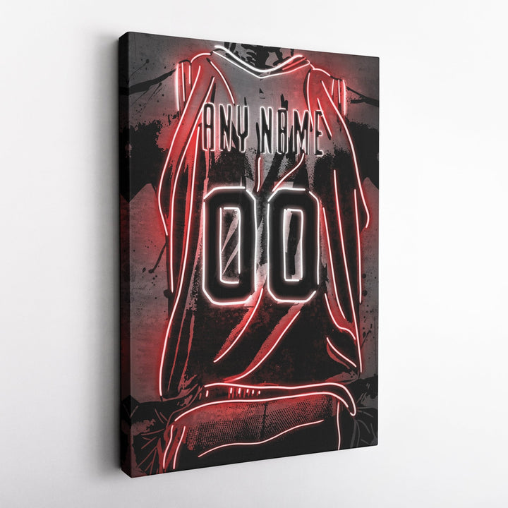 Chicago Bulls Custom Jersey Canvas | Neon Wall Art - CanvasNeon