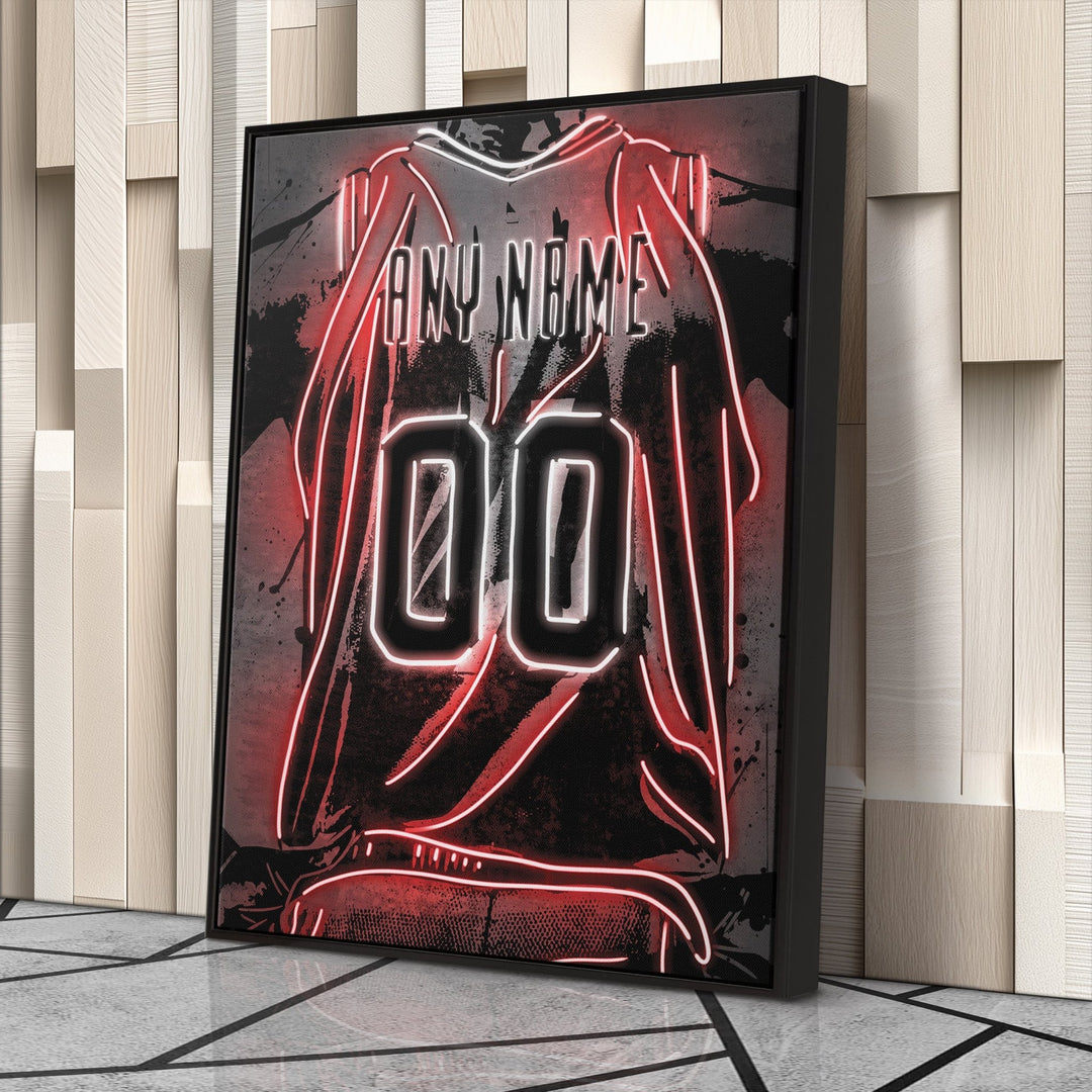 Chicago Bulls Custom Jersey Canvas | Neon Wall Art - CanvasNeon