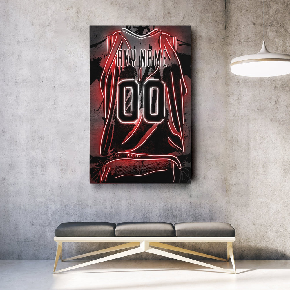 Chicago Bulls Custom Jersey Canvas | Neon Wall Art - CanvasNeon
