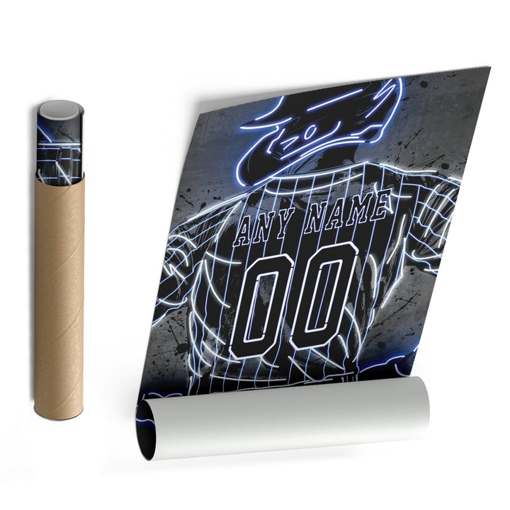 Chicago Cubs Custom Jersey Canvas | Neon Wall Art - CanvasNeon