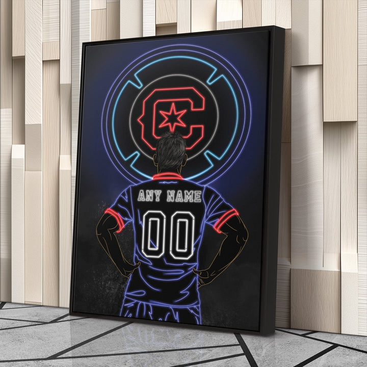 Chicago Fire FC Personalized Jersey Canvas | Neon Wall Art - CanvasNeon