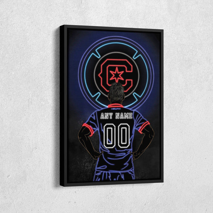 Chicago Fire FC Personalized Jersey Canvas | Neon Wall Art - CanvasNeon