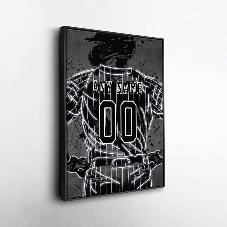 Chicago White Sox Custom Jersey Canvas | Neon Wall Art - CanvasNeon
