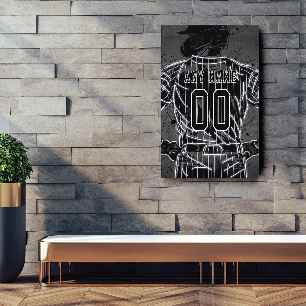 Chicago White Sox Custom Jersey Canvas | Neon Wall Art - CanvasNeon