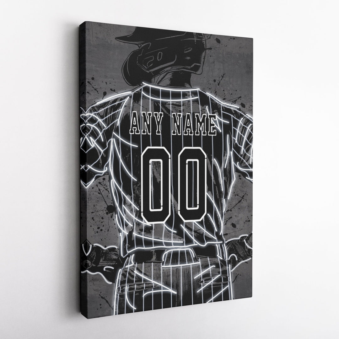 Chicago White Sox Custom Jersey Canvas | Neon Wall Art - CanvasNeon