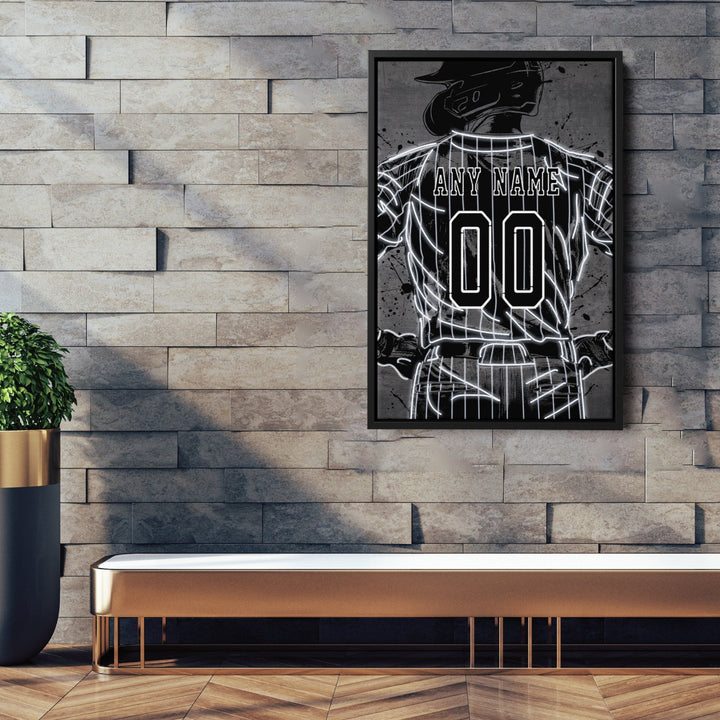 Chicago White Sox Custom Jersey Canvas | Neon Wall Art - CanvasNeon