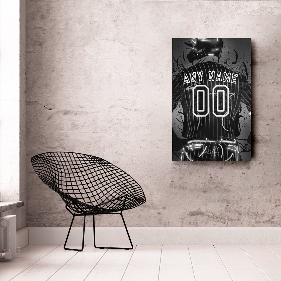Chicago White Sox Custom Jersey Canvas | Neon Wall Art - CanvasNeon
