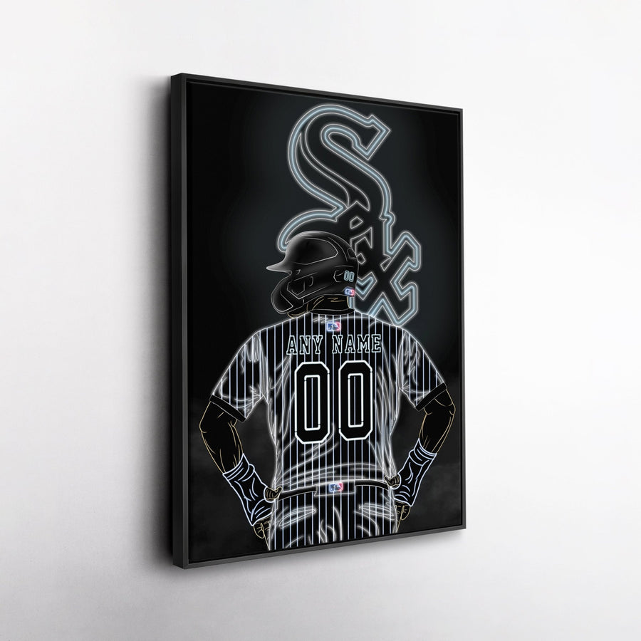 Chicago White Sox Personalized Jersey Canvas | Neon Wall Art - CanvasNeon