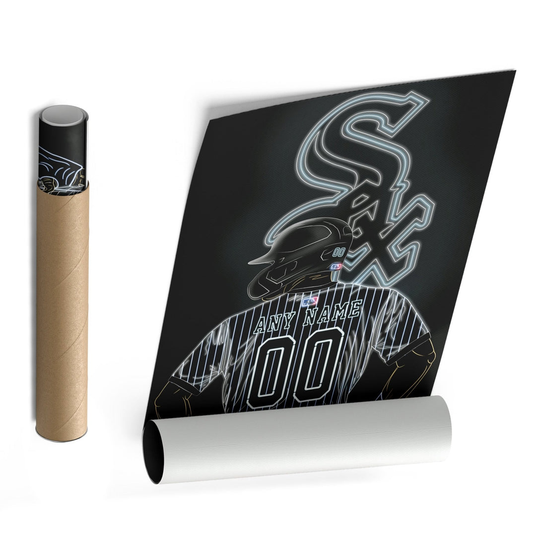 Chicago White Sox Personalized Jersey Canvas | Neon Wall Art - CanvasNeon