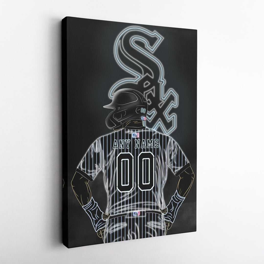 Chicago White Sox Personalized Jersey Canvas | Neon Wall Art - CanvasNeon