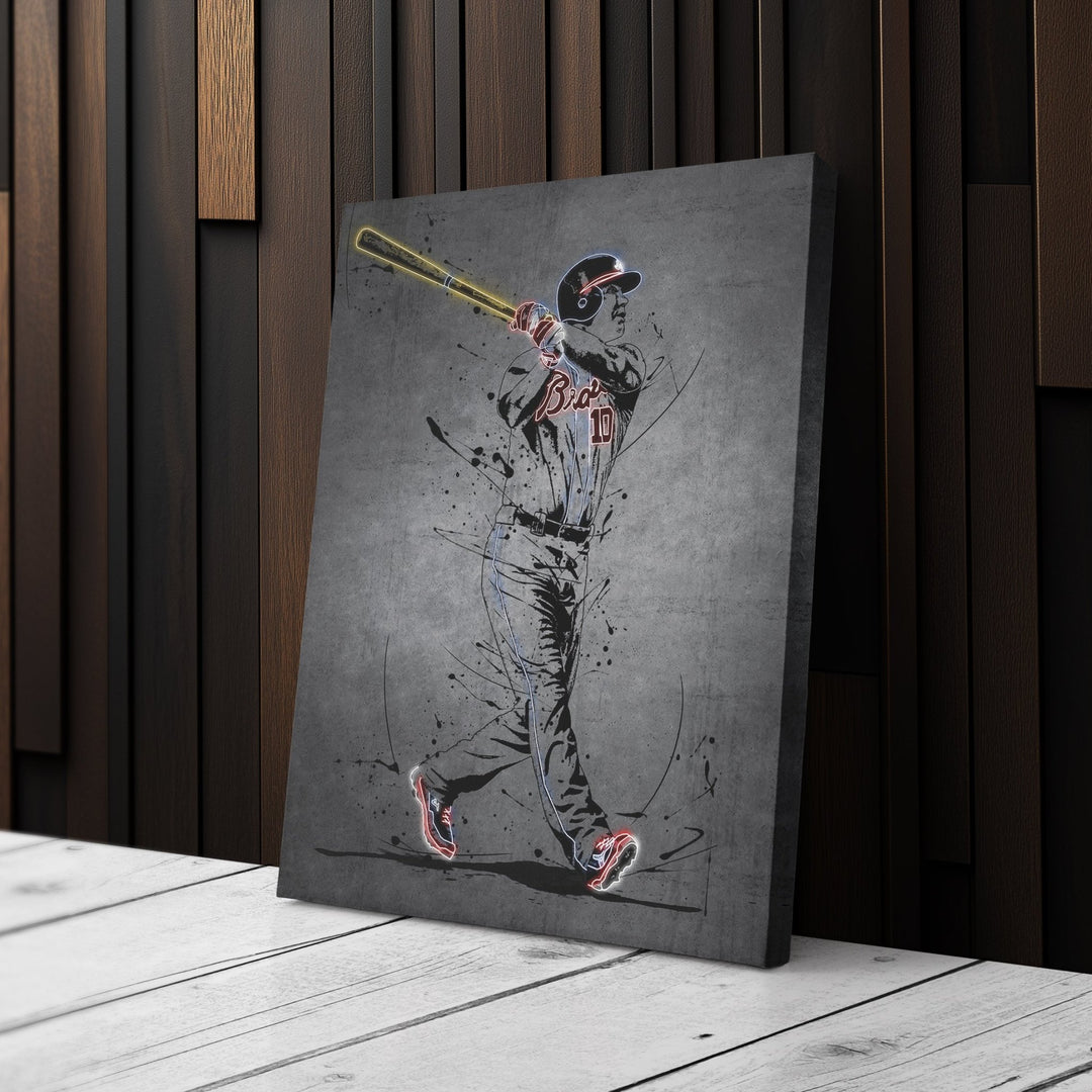 Chipper Jones Neon Canvas Art | Modern Wall Decor for Braves Fans - CanvasNeon