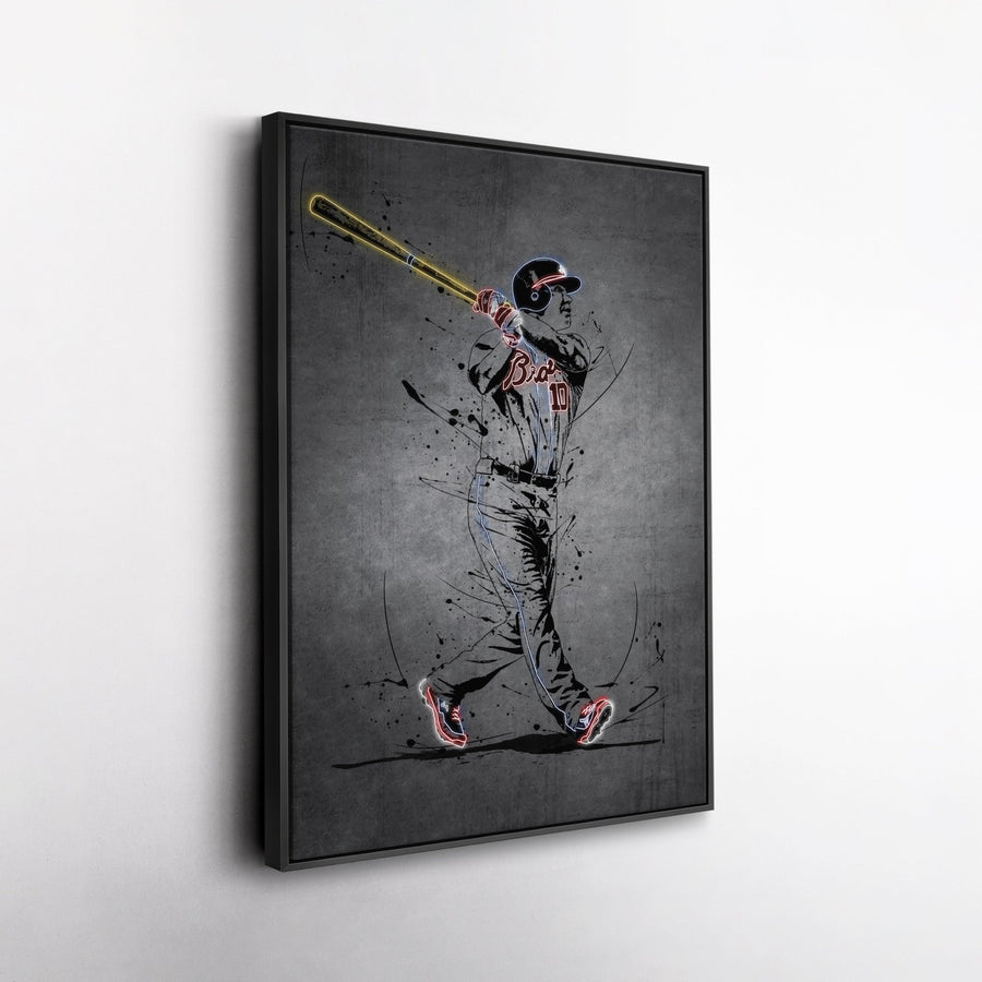 Chipper Jones Neon Canvas Art | Modern Wall Decor for Braves Fans - CanvasNeon
