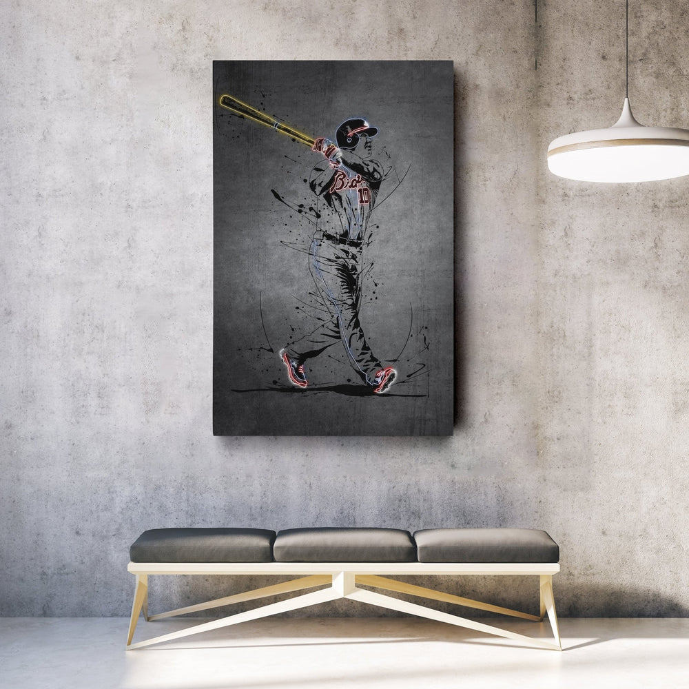 Chipper Jones Neon Canvas Art | Modern Wall Decor for Braves Fans - CanvasNeon