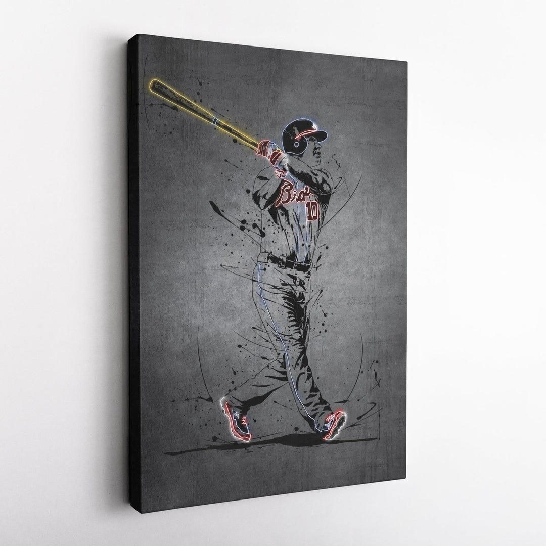 Chipper Jones Neon Canvas Art | Modern Wall Decor for Braves Fans - CanvasNeon