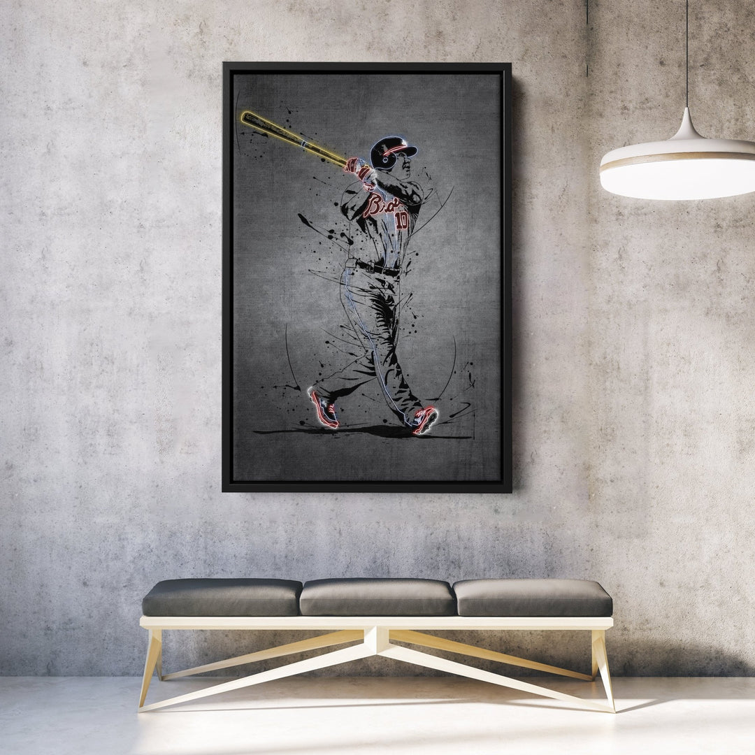 Chipper Jones Neon Canvas Art | Modern Wall Decor for Braves Fans - CanvasNeon