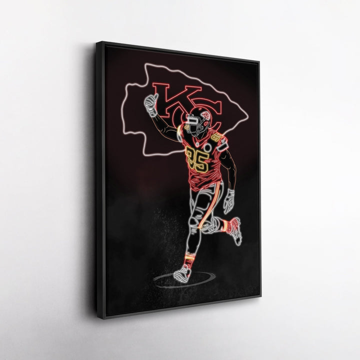 Chris Jones Neon Canvas Art | Chiefs Wall Decor - CanvasNeon