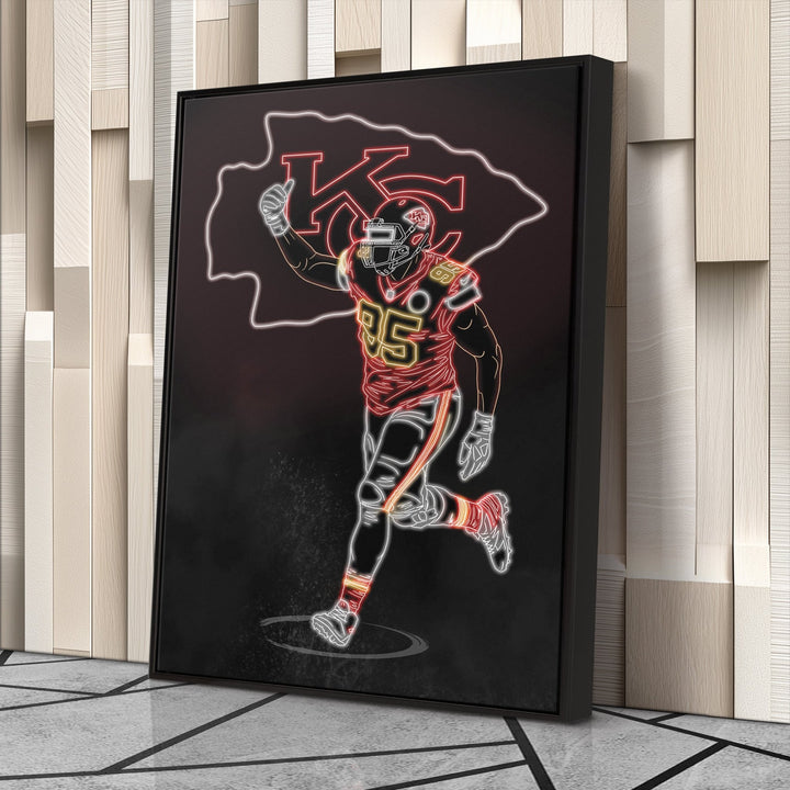 Chris Jones Neon Canvas Art | Chiefs Wall Decor - CanvasNeon