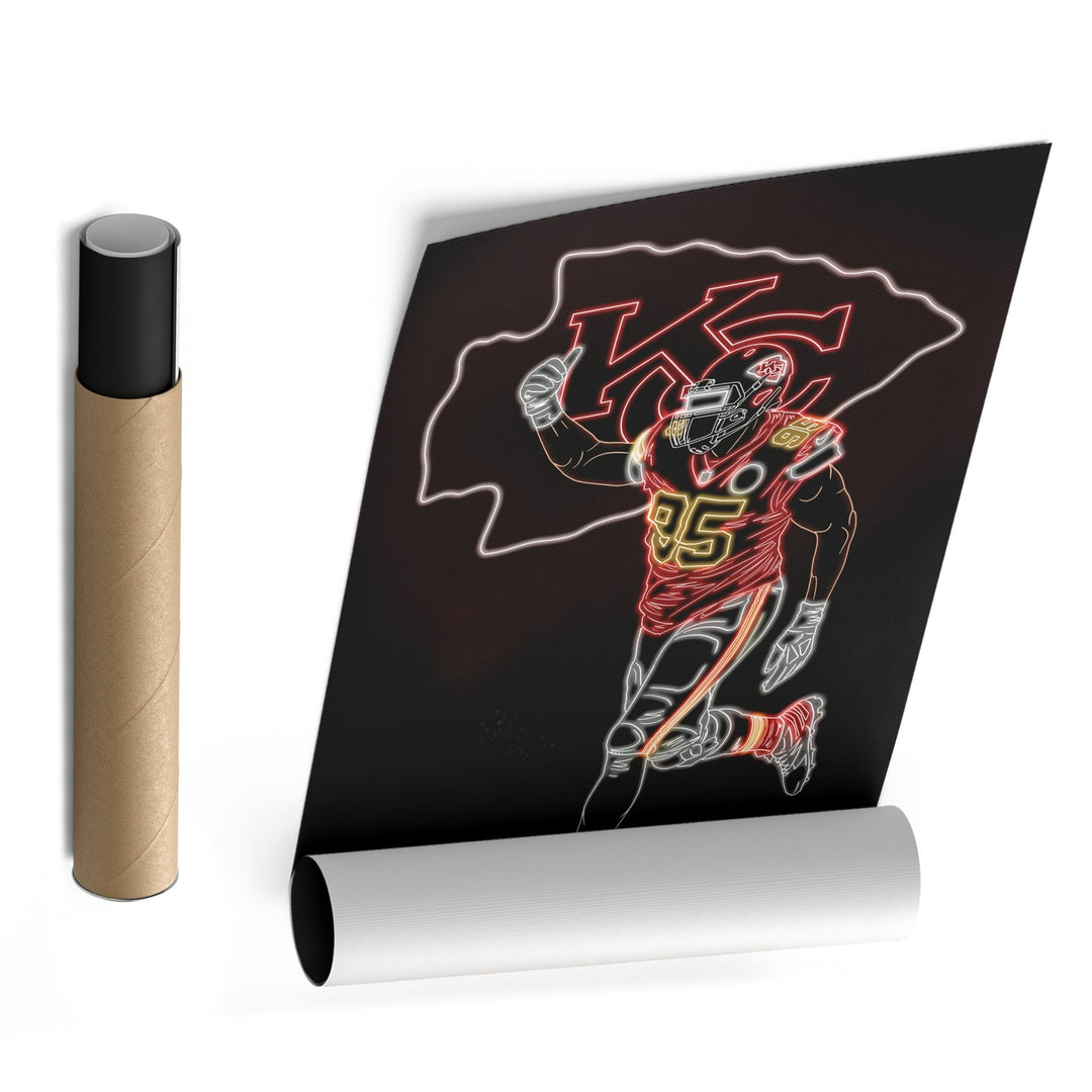 Chris Jones Neon Canvas Art | Chiefs Wall Decor - CanvasNeon