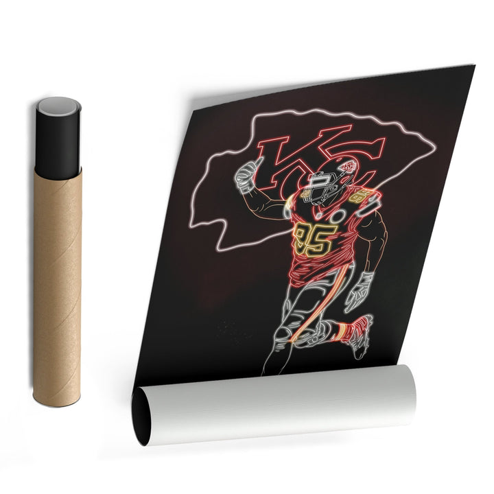 Chris Jones Neon Canvas Art | Chiefs Wall Decor - CanvasNeon