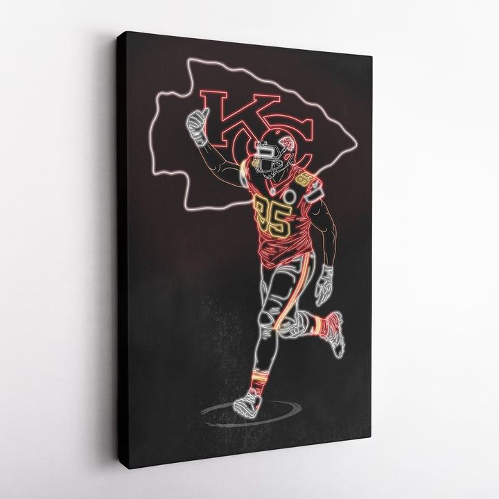 Chris Jones Neon Canvas Art | Chiefs Wall Decor - CanvasNeon