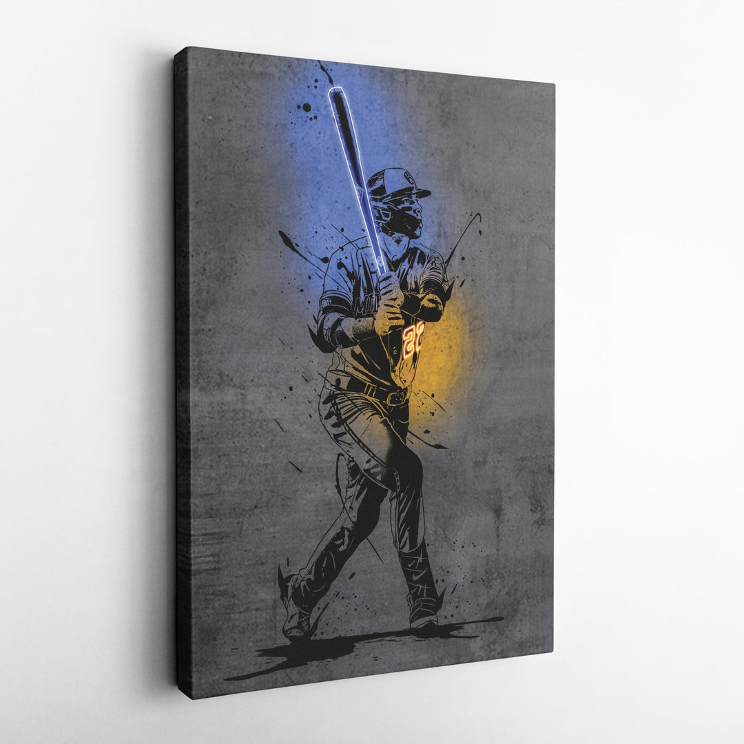 Christian Yelich Neon Canvas Art | Modern Wall Decor for Brewers Fans - CanvasNeon