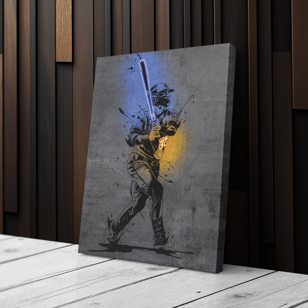Christian Yelich Neon Canvas Art | Modern Wall Decor for Brewers Fans - CanvasNeon