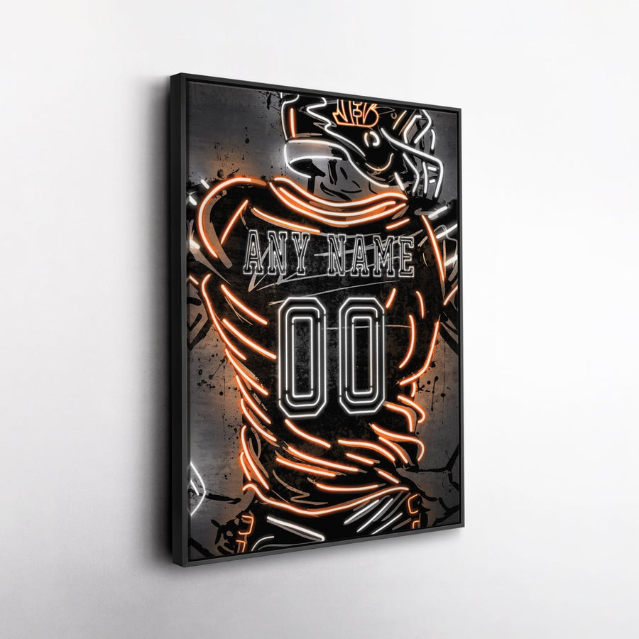 Cincinnati Bengals Custom Jersey Canvas | Neon Wall Art - CanvasNeon