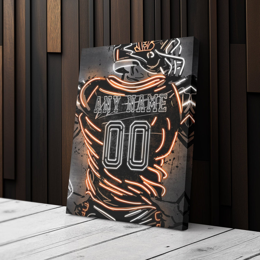 Cincinnati Bengals Custom Jersey Canvas | Neon Wall Art - CanvasNeon
