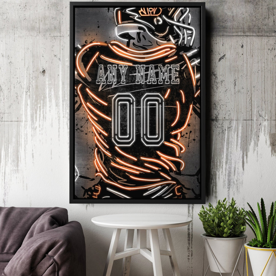Cincinnati Bengals Custom Jersey Canvas | Neon Wall Art - CanvasNeon