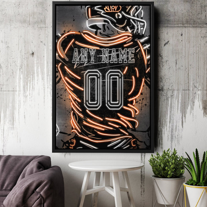 Cincinnati Bengals Custom Jersey Canvas | Neon Wall Art - CanvasNeon