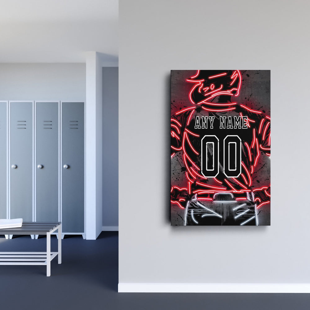 Cincinnati Reds Custom Jersey Canvas | Neon Wall Art - CanvasNeon