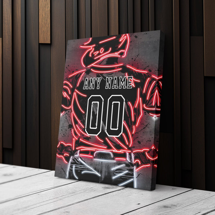 Cincinnati Reds Custom Jersey Canvas | Neon Wall Art - CanvasNeon