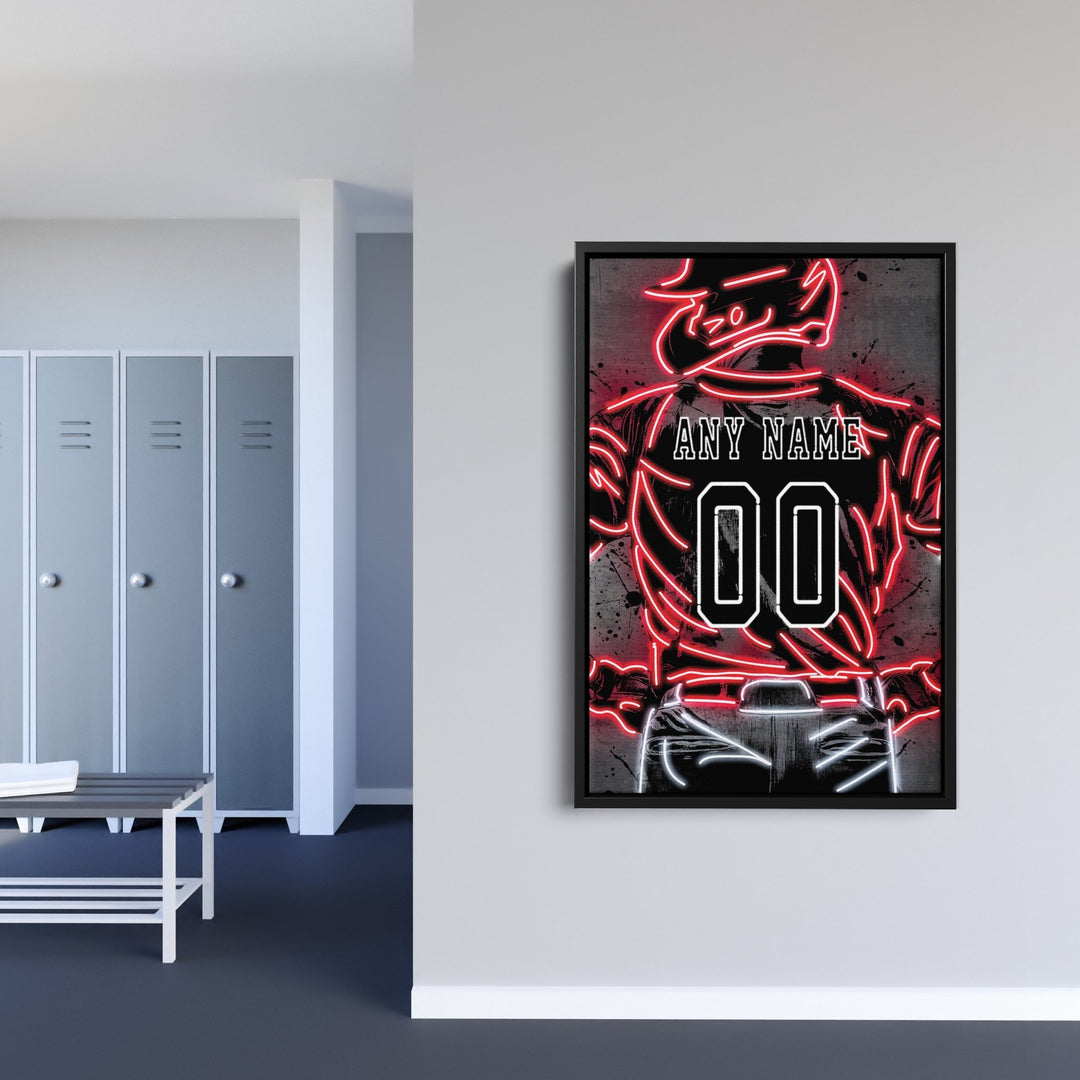 Cincinnati Reds Custom Jersey Canvas | Neon Wall Art - CanvasNeon