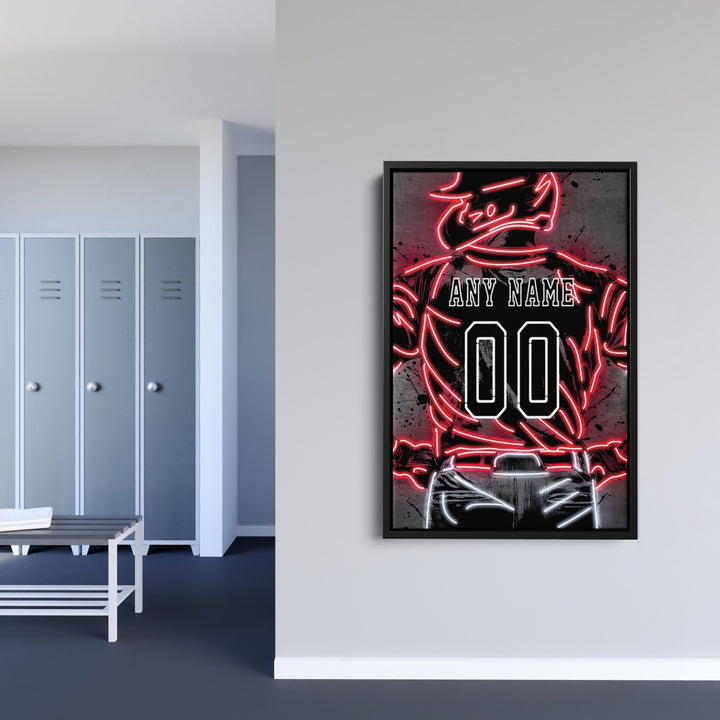 Cincinnati Reds Custom Jersey Canvas | Neon Wall Art - CanvasNeon