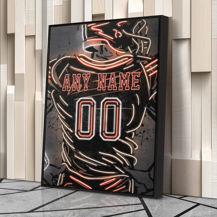 Cleveland Browns Custom Jersey Canvas | Neon Wall Art - CanvasNeon