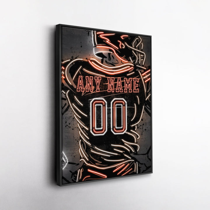 Cleveland Browns Custom Jersey Canvas | Neon Wall Art - CanvasNeon
