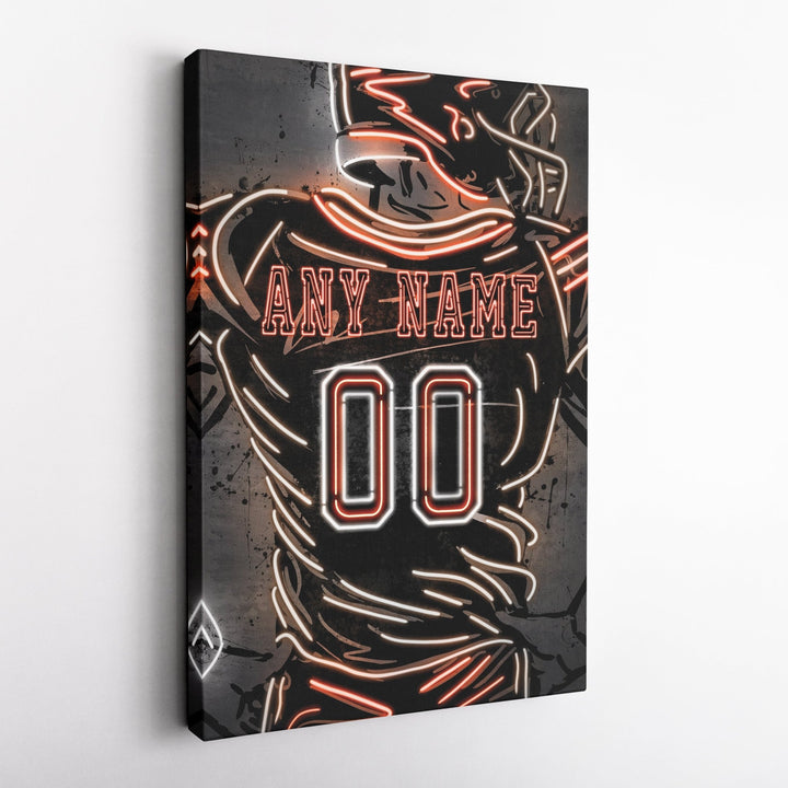 Cleveland Browns Custom Jersey Canvas | Neon Wall Art - CanvasNeon