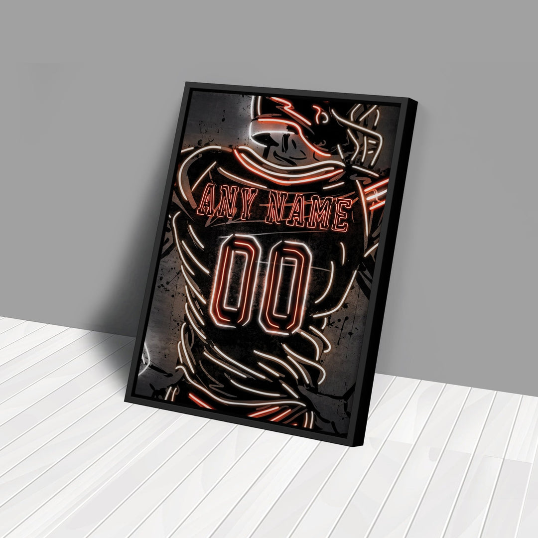 Cleveland Browns Custom Jersey Canvas | Neon Wall Art - CanvasNeon
