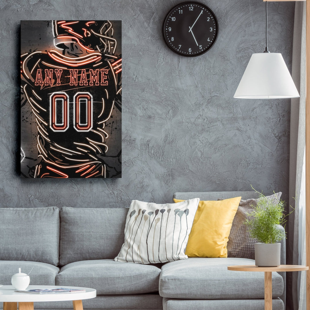 Cleveland Browns Custom Jersey Canvas | Neon Wall Art - CanvasNeon