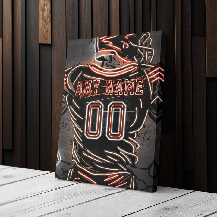 Cleveland Browns Custom Jersey Canvas | Neon Wall Art - CanvasNeon