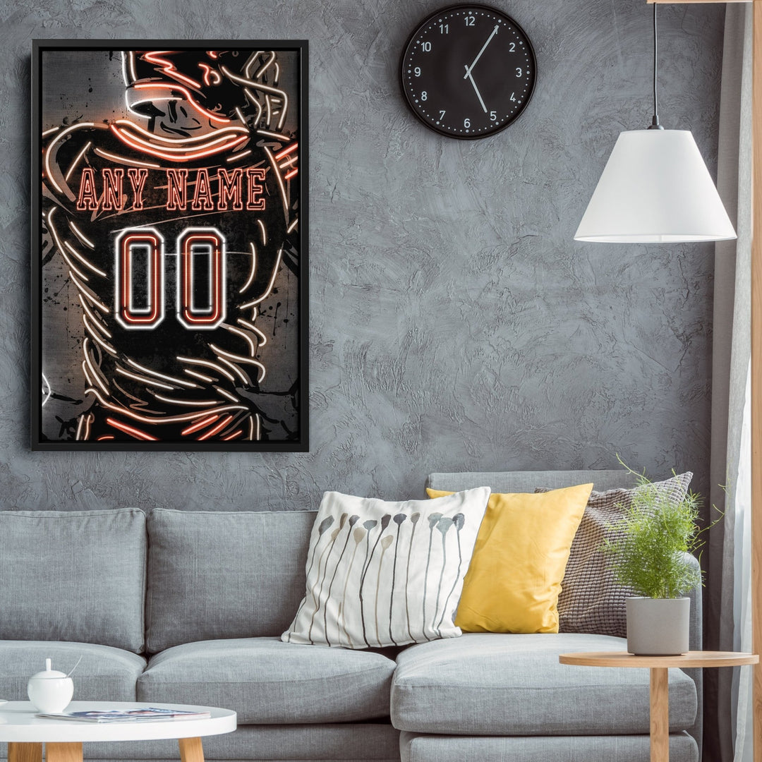 Cleveland Browns Custom Jersey Canvas | Neon Wall Art - CanvasNeon