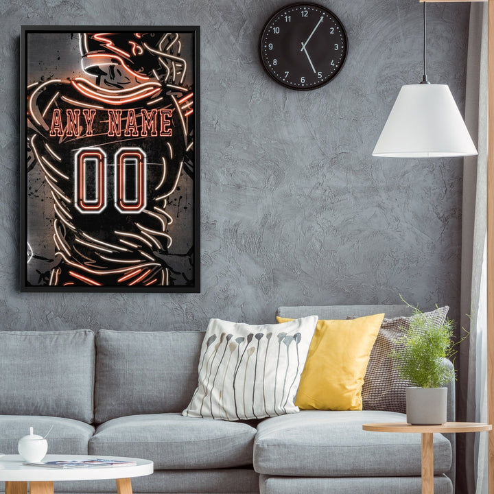 Cleveland Browns Custom Jersey Canvas | Neon Wall Art - CanvasNeon