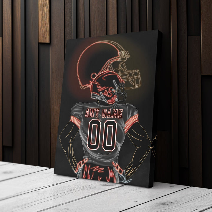 Cleveland Browns Personalized Jersey Canvas | Neon Wall Art - CanvasNeon