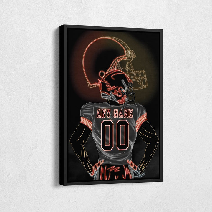 Cleveland Browns Personalized Jersey Canvas | Neon Wall Art - CanvasNeon